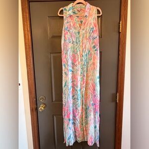 Lilly Pulitzer Pastel Coral and Aqua Print Dress